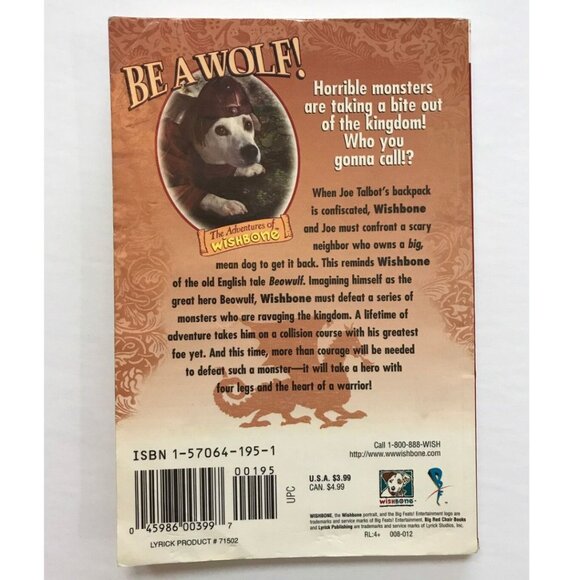 997 The Adventures of Wishbone Paperback Book #1 Be a Wolf - Picture 3 of 3